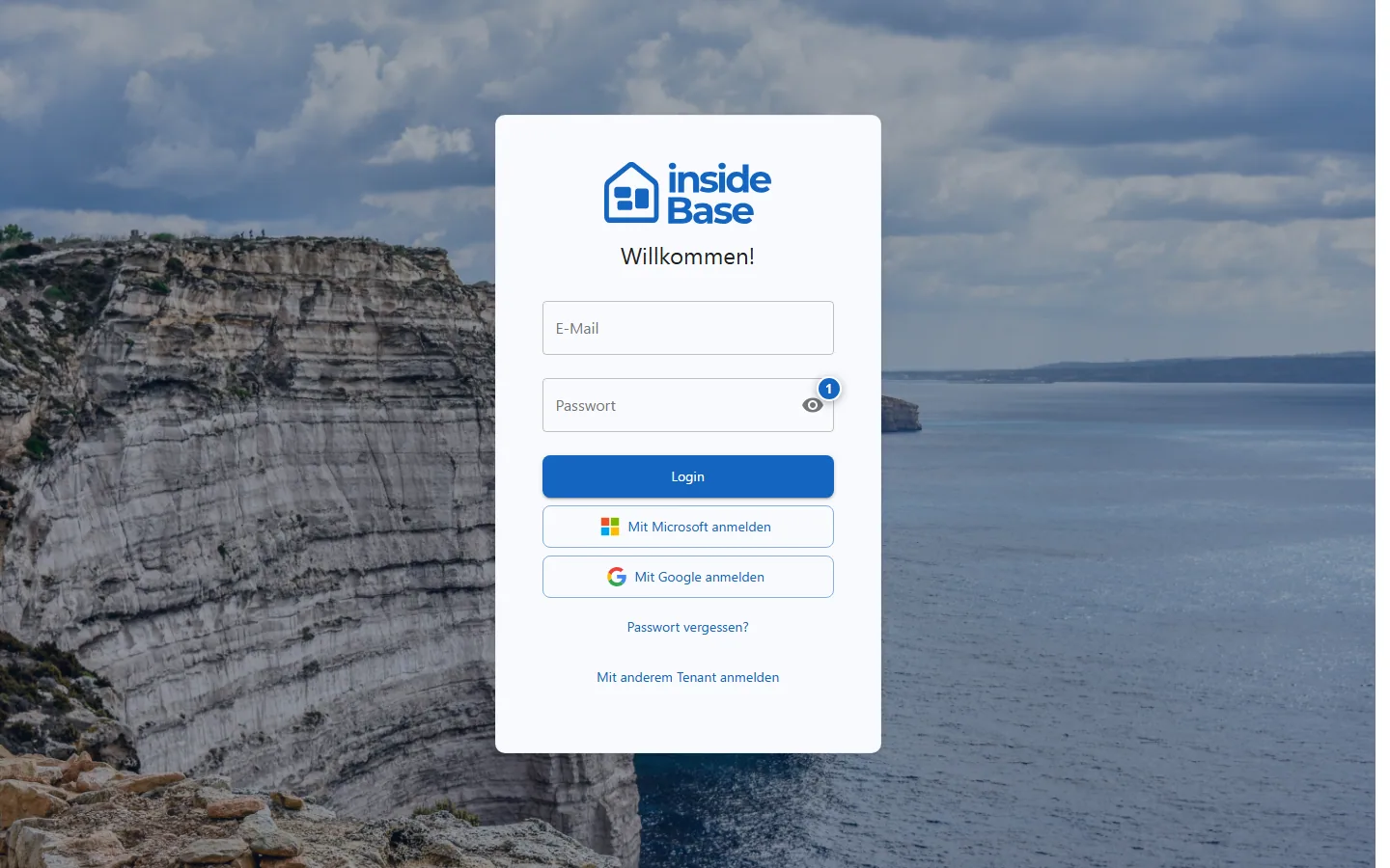 Anmeldung mit E-Mail-Adresse und sicheren Anmeldeoptionen