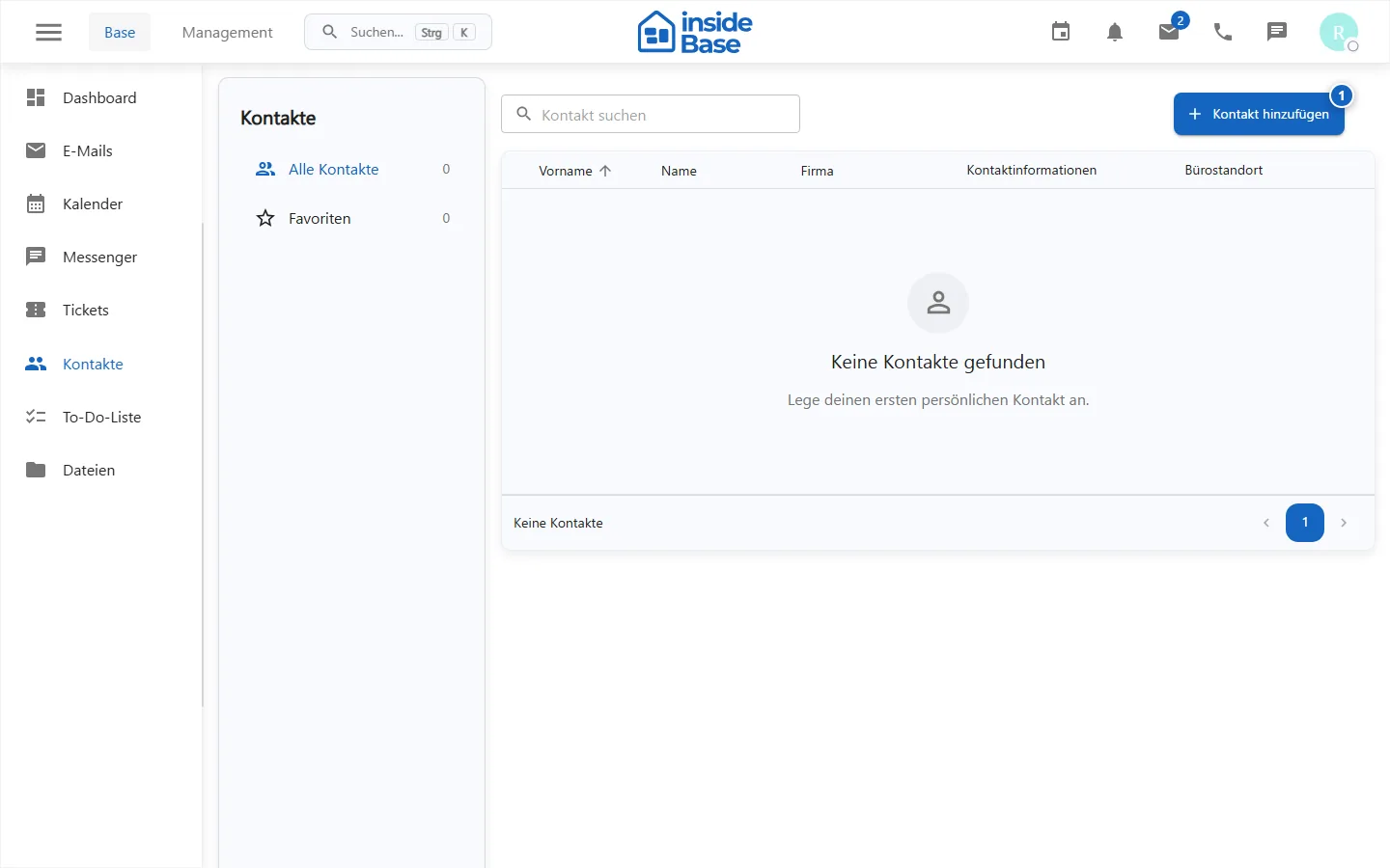 Übersicht der persönlichen Kontakte