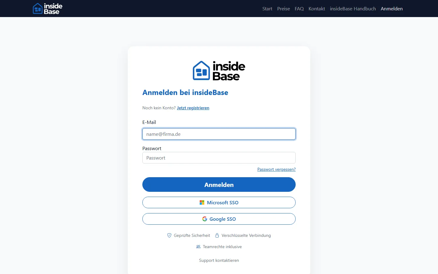 Sichere Anmeldung am Vertriebsportal